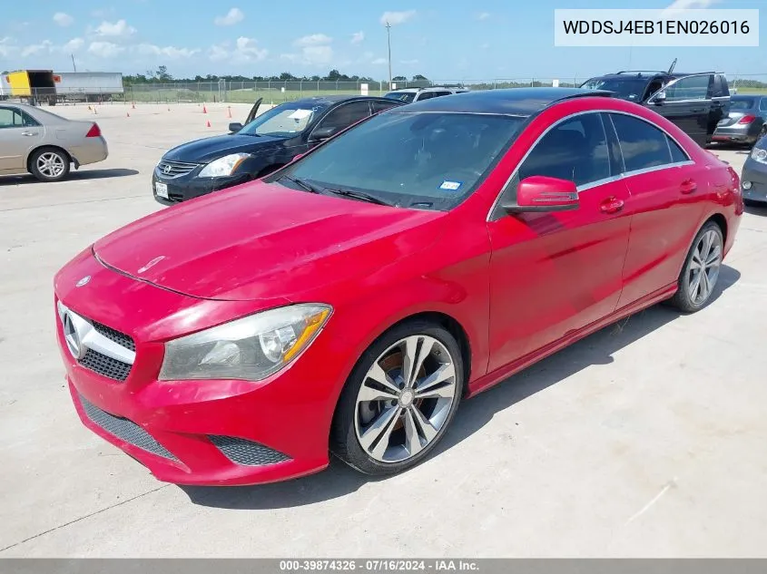 2014 Mercedes-Benz Cla 250 VIN: WDDSJ4EB1EN026016 Lot: 39874326