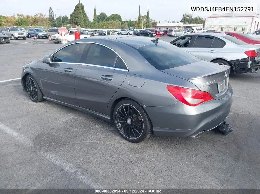 2014 Mercedes-Benz Cla 250 VIN: WDDSJ4EB4EN152791 Lot: 40332094