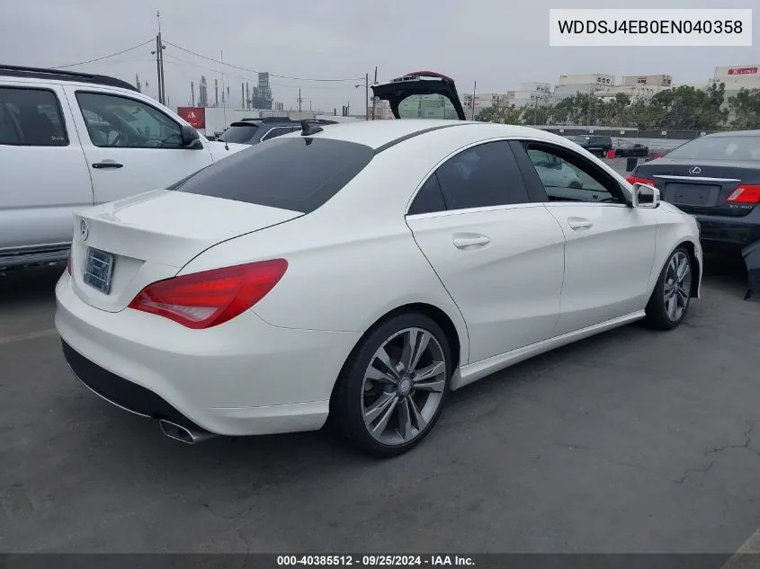 2014 Mercedes-Benz Cla 250 VIN: WDDSJ4EB0EN040358 Lot: 40385512