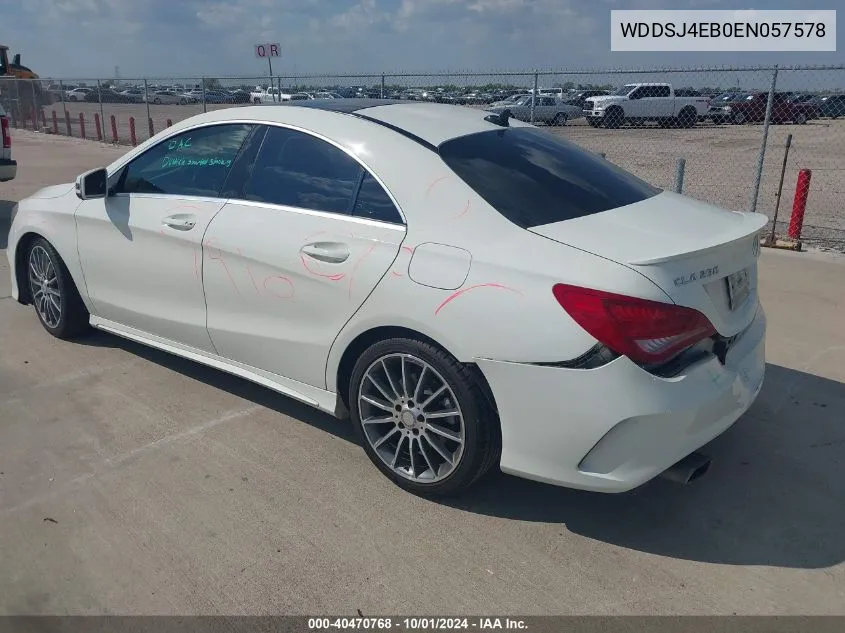 2014 Mercedes-Benz Cla 250 VIN: WDDSJ4EB0EN057578 Lot: 40470768