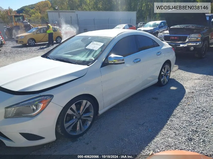 2014 Mercedes-Benz Cla 250 VIN: WDDSJ4EB8EN038146 Lot: 40620066