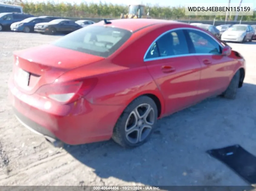 2014 Mercedes-Benz Cla 250 250 VIN: WDDSJ4EB8EN115159 Lot: 40644404