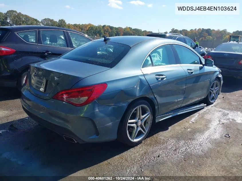 2014 Mercedes-Benz Cla 250 VIN: WDDSJ4EB4EN103624 Lot: 40681262