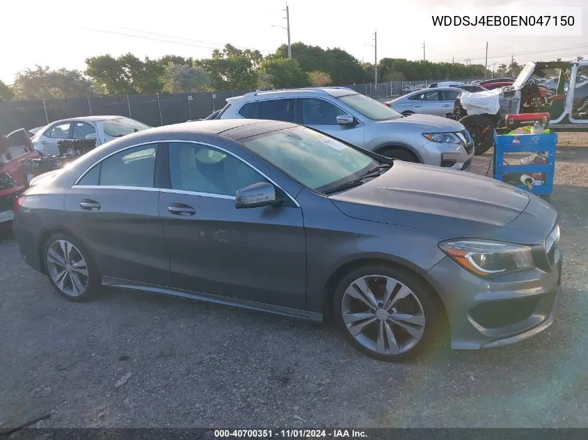 2014 Mercedes-Benz Cla 250 VIN: WDDSJ4EB0EN047150 Lot: 40700351