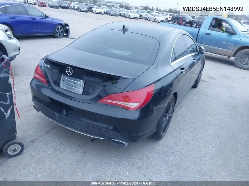 2014 Mercedes-Benz Cla 250 250 VIN: WDDSJ4EB5EN148992 Lot: 40756456