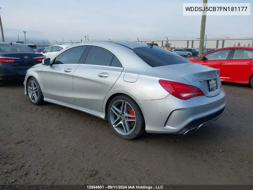 2015 Mercedes-Benz Cla-Class VIN: WDDSJ5CB7FN181177 Lot: 12094501