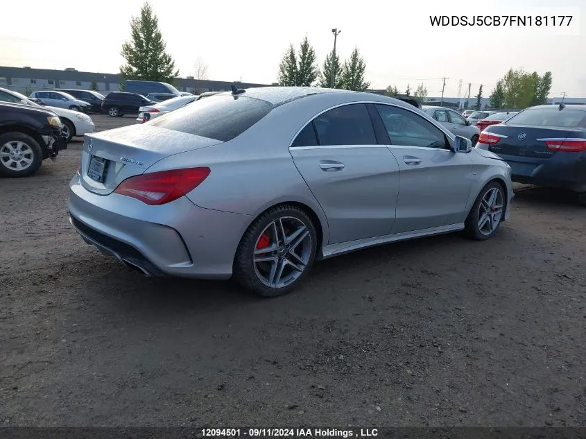 2015 Mercedes-Benz Cla-Class VIN: WDDSJ5CB7FN181177 Lot: 12094501