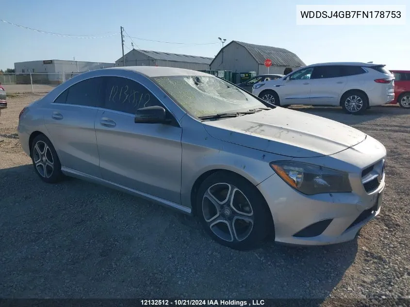 2015 Mercedes-Benz Cla-Class VIN: WDDSJ4GB7FN178753 Lot: 12132512