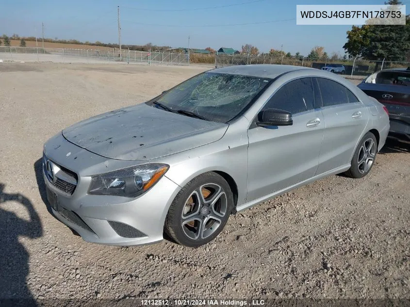 2015 Mercedes-Benz Cla-Class VIN: WDDSJ4GB7FN178753 Lot: 12132512