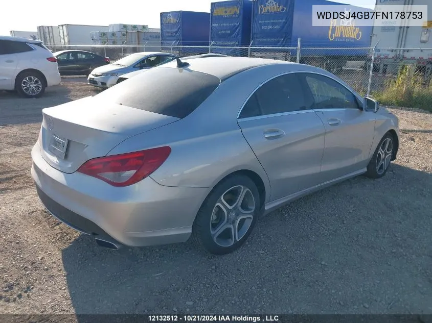 2015 Mercedes-Benz Cla-Class VIN: WDDSJ4GB7FN178753 Lot: 12132512