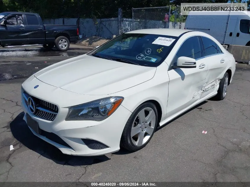 2015 Mercedes-Benz Cla 250 4Matic VIN: WDDSJ4GB8FN233243 Lot: 40245020