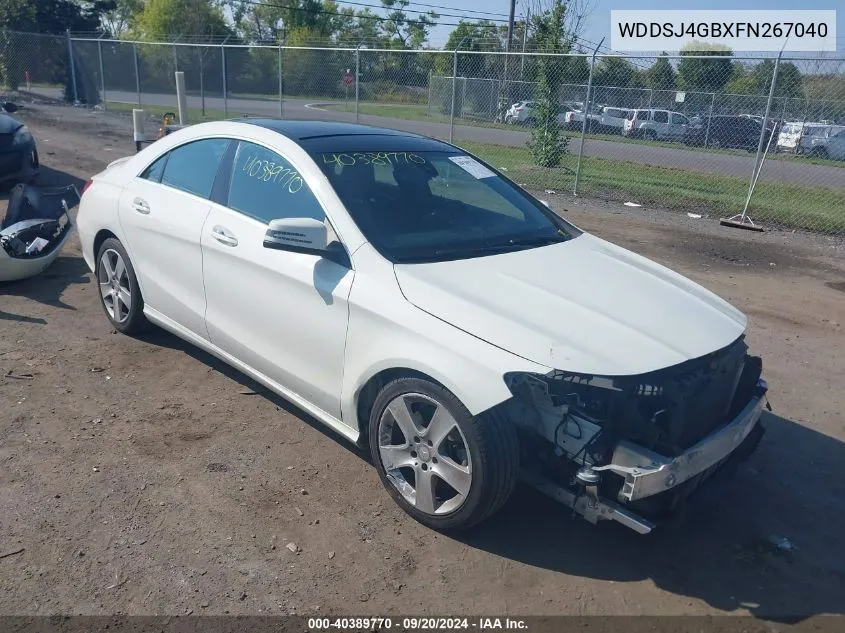 2015 Mercedes-Benz Cla 250 4Matic VIN: WDDSJ4GBXFN267040 Lot: 40389770