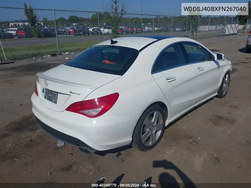 2015 Mercedes-Benz Cla 250 4Matic VIN: WDDSJ4GBXFN267040 Lot: 40389770