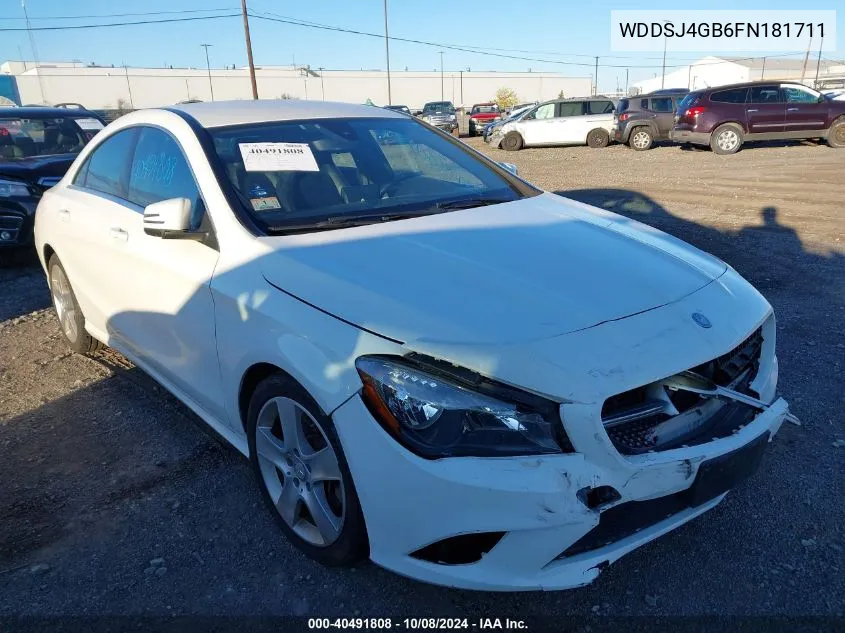 2015 Mercedes-Benz Cla 250 4Matic VIN: WDDSJ4GB6FN181711 Lot: 40491808