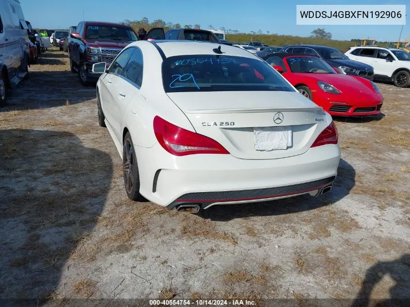 2015 Mercedes-Benz Cla 250 4Matic VIN: WDDSJ4GBXFN192906 Lot: 40554754