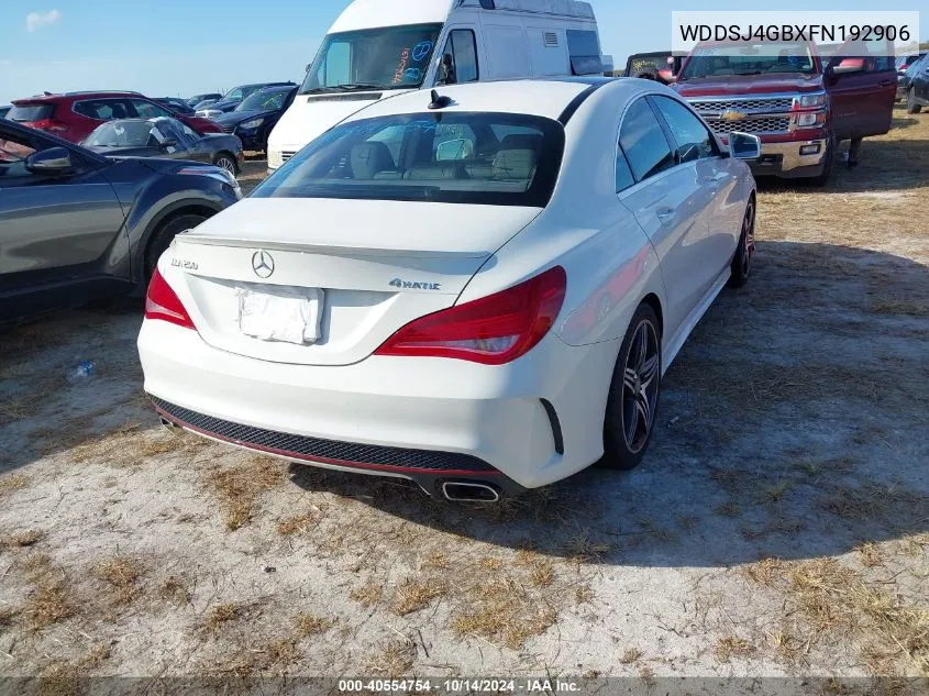 2015 Mercedes-Benz Cla 250 4Matic VIN: WDDSJ4GBXFN192906 Lot: 40554754