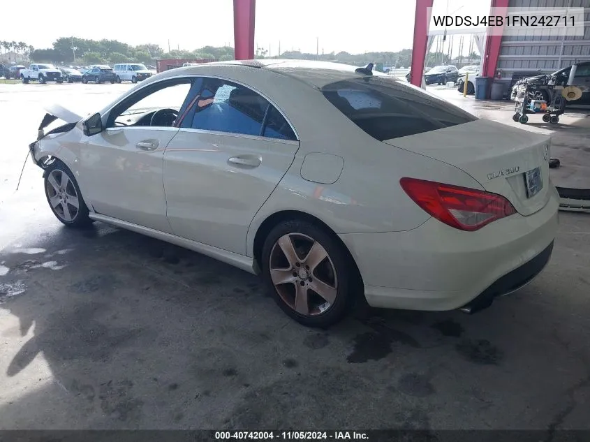 2015 Mercedes-Benz Cla 250 VIN: WDDSJ4EB1FN242711 Lot: 40742004