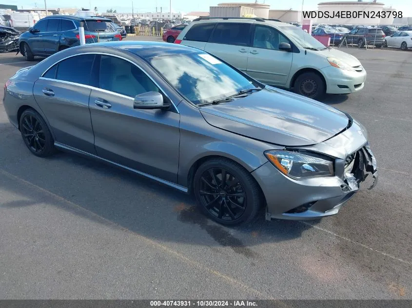 2015 Mercedes-Benz Cla 250 VIN: WDDSJ4EB0FN243798 Lot: 40743931