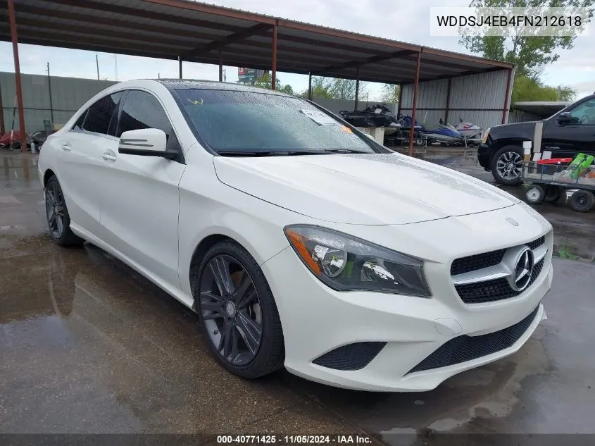 2015 Mercedes-Benz Cla 250 VIN: WDDSJ4EB4FN212618 Lot: 40771425