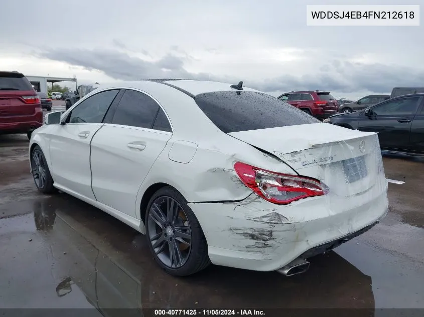 2015 Mercedes-Benz Cla 250 VIN: WDDSJ4EB4FN212618 Lot: 40771425