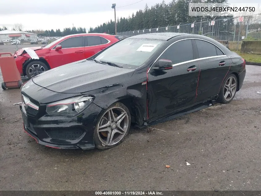 2015 Mercedes-Benz Cla 250 VIN: WDDSJ4EBXFN244750 Lot: 40881000