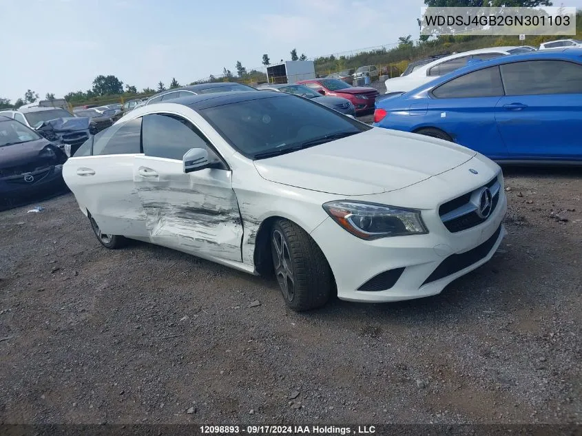 2016 Mercedes-Benz Cla VIN: WDDSJ4GB2GN301103 Lot: 12098893