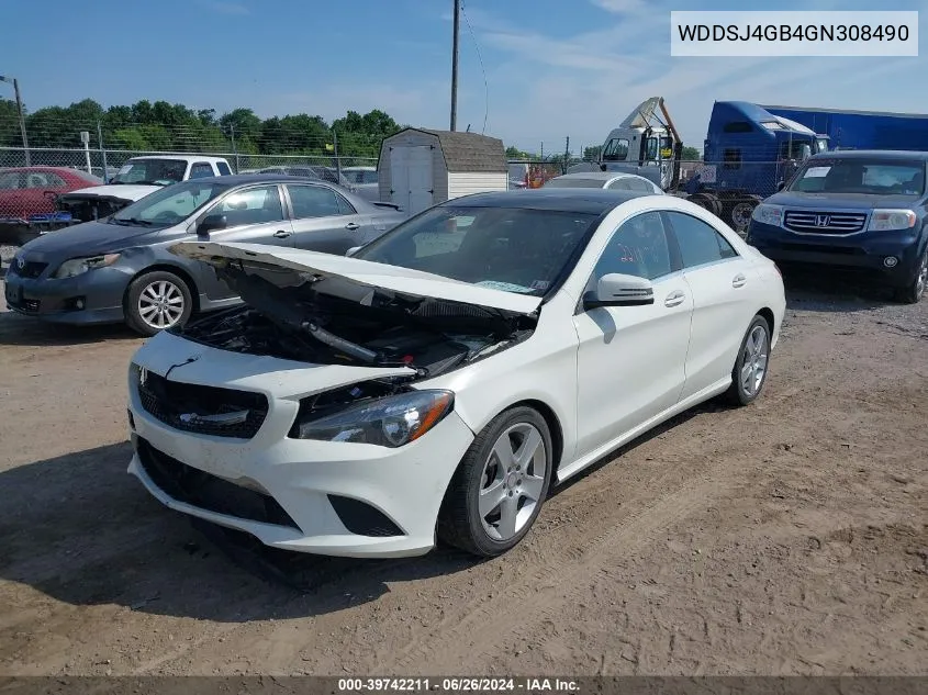 2016 Mercedes-Benz Cla 250 4Matic VIN: WDDSJ4GB4GN308490 Lot: 39742211