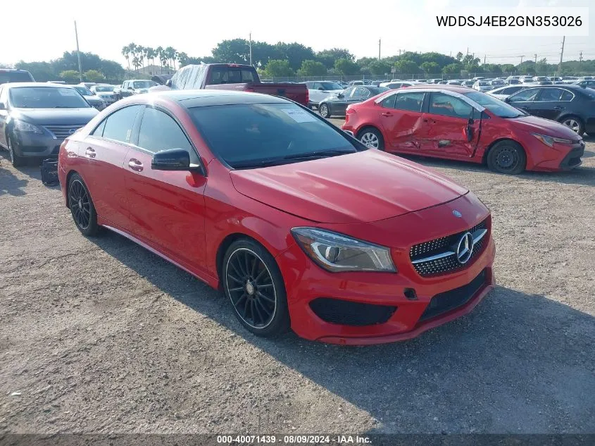 2016 Mercedes-Benz Cla 250 VIN: WDDSJ4EB2GN353026 Lot: 40071439