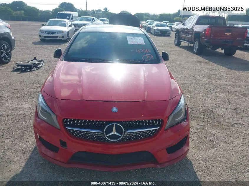 2016 Mercedes-Benz Cla 250 VIN: WDDSJ4EB2GN353026 Lot: 40071439