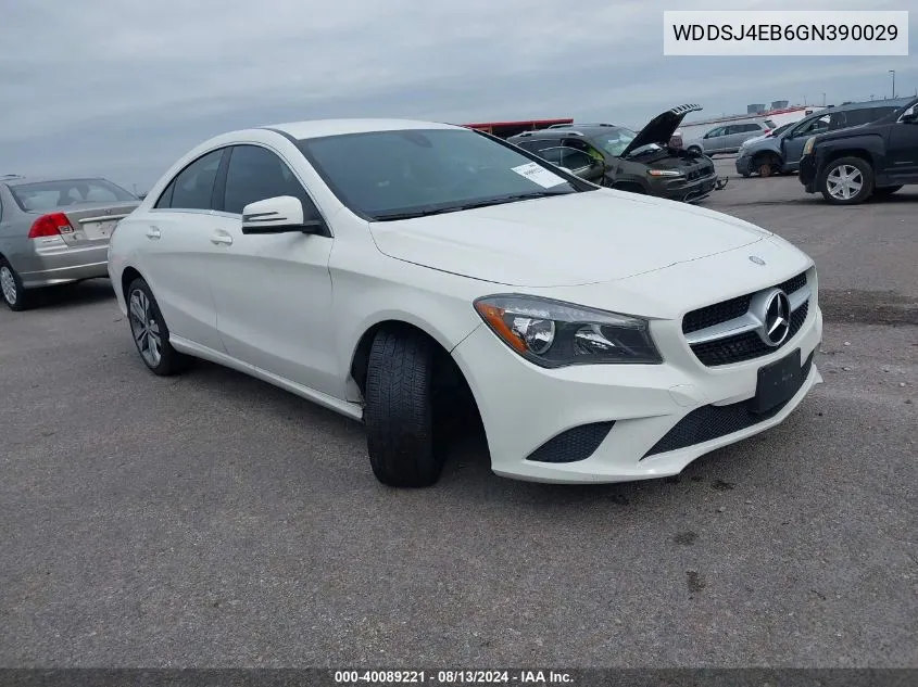 2016 Mercedes-Benz Cla 250 VIN: WDDSJ4EB6GN390029 Lot: 40089221