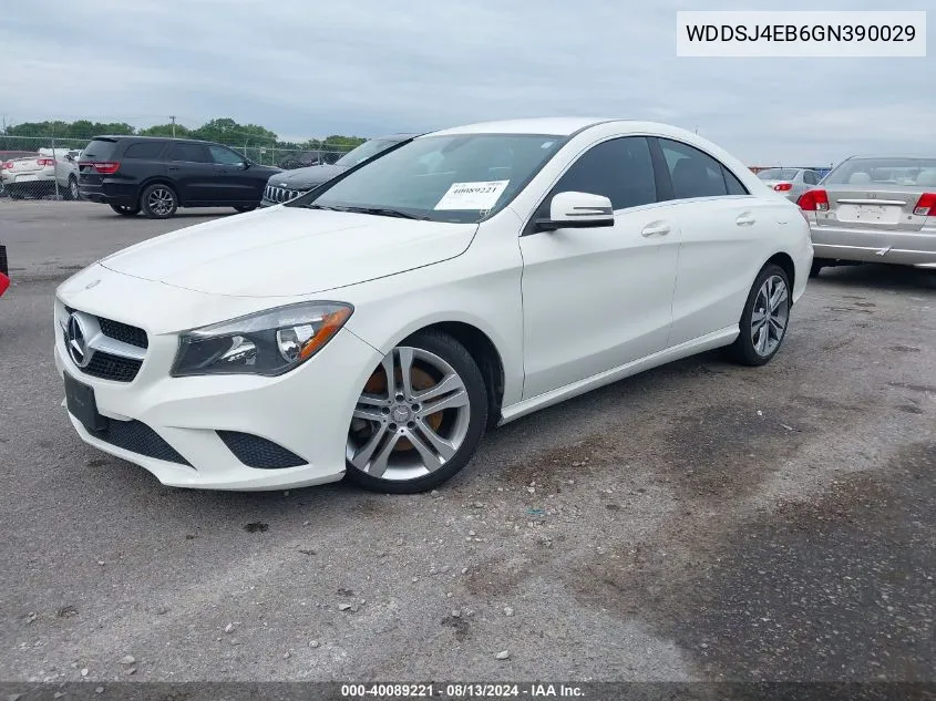 2016 Mercedes-Benz Cla 250 VIN: WDDSJ4EB6GN390029 Lot: 40089221