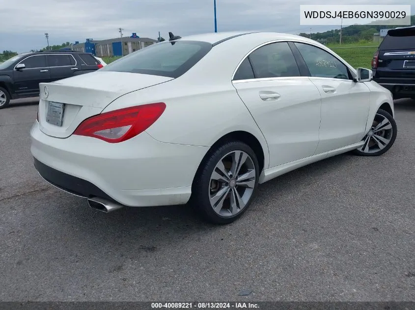 2016 Mercedes-Benz Cla 250 VIN: WDDSJ4EB6GN390029 Lot: 40089221