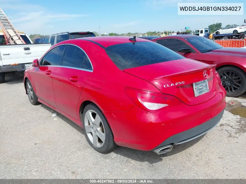 2016 Mercedes-Benz Cla 250 4Matic VIN: WDDSJ4GB1GN334027 Lot: 40247982