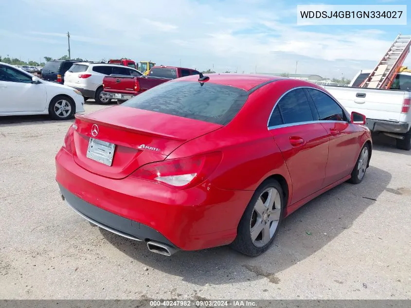 2016 Mercedes-Benz Cla 250 4Matic VIN: WDDSJ4GB1GN334027 Lot: 40247982