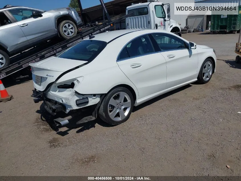 2016 Mercedes-Benz Cla 250 4Matic VIN: WDDSJ4GB1GN394664 Lot: 40456508