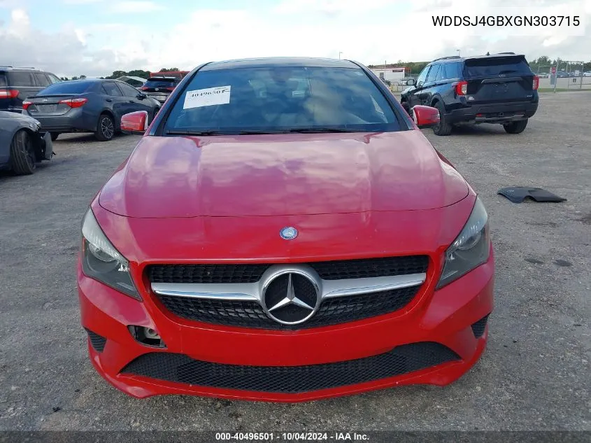 2016 Mercedes-Benz Cla 250 4Matic VIN: WDDSJ4GBXGN303715 Lot: 40496501