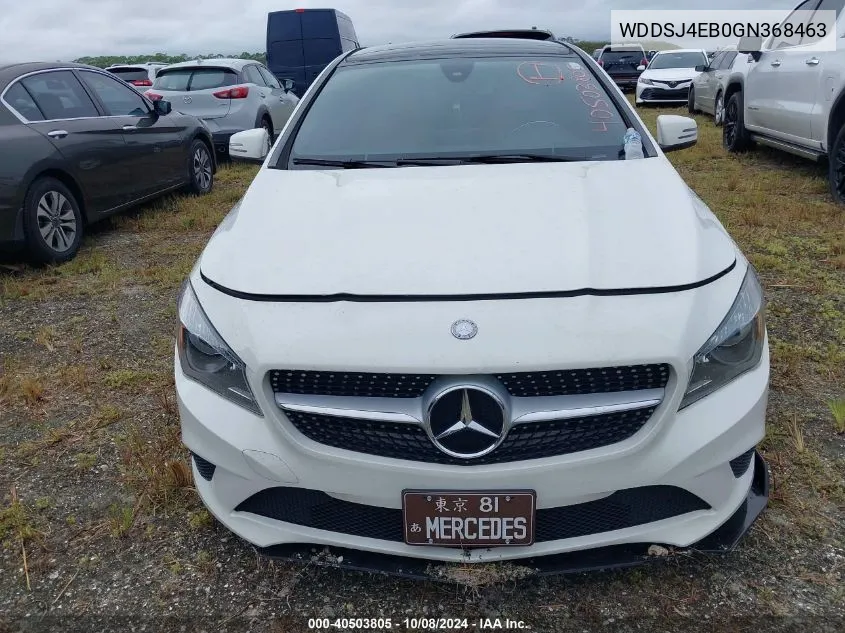 2016 Mercedes-Benz Cla 250 VIN: WDDSJ4EB0GN368463 Lot: 40503805