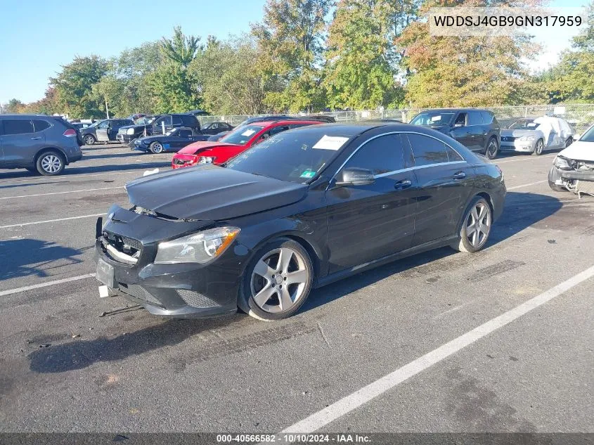 2016 Mercedes-Benz Cla 250 4Matic VIN: WDDSJ4GB9GN317959 Lot: 40566582