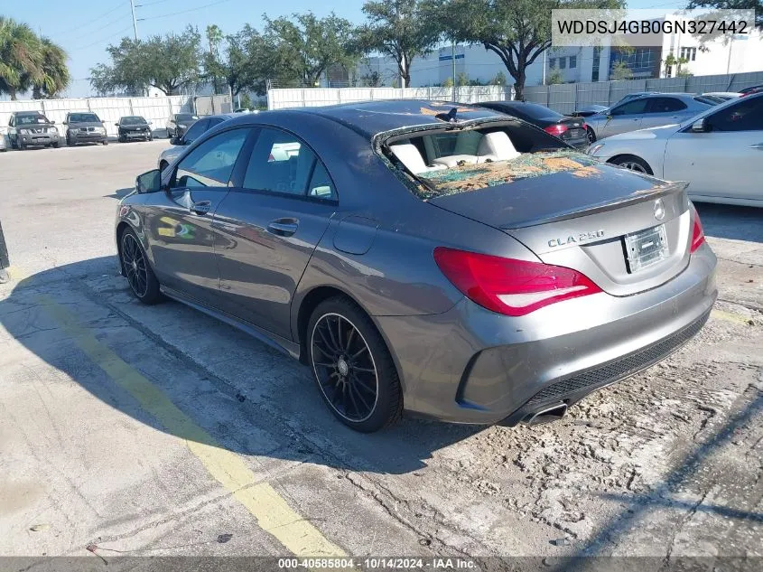 2016 Mercedes-Benz Cla 250 4Matic VIN: WDDSJ4GB0GN327442 Lot: 40585804