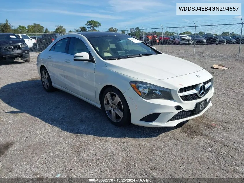 2016 Mercedes-Benz Cla 250 VIN: WDDSJ4EB4GN294657 Lot: 40692770