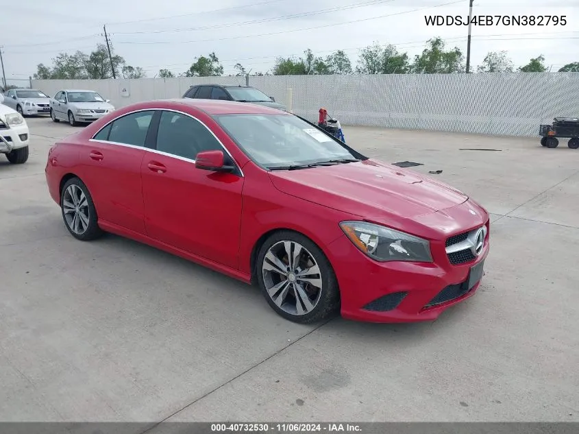 2016 Mercedes-Benz Cla 250 VIN: WDDSJ4EB7GN382795 Lot: 40732530