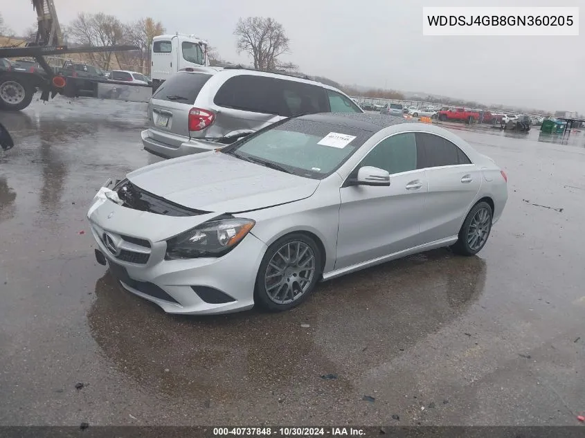 2016 Mercedes-Benz Cla 250 4Matic VIN: WDDSJ4GB8GN360205 Lot: 40737848