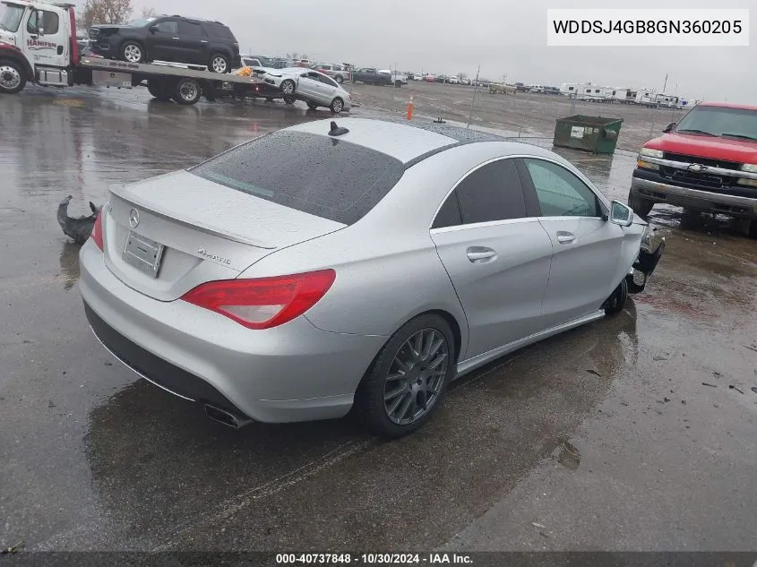 2016 Mercedes-Benz Cla 250 4Matic VIN: WDDSJ4GB8GN360205 Lot: 40737848