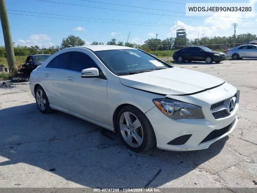 2016 Mercedes-Benz Cla 250 VIN: WDDSJ4EB9GN334280 Lot: 40747249