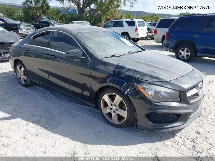 2016 Mercedes-Benz Cla 250 VIN: WDDSJ4EBXGN317570 Lot: 40749193