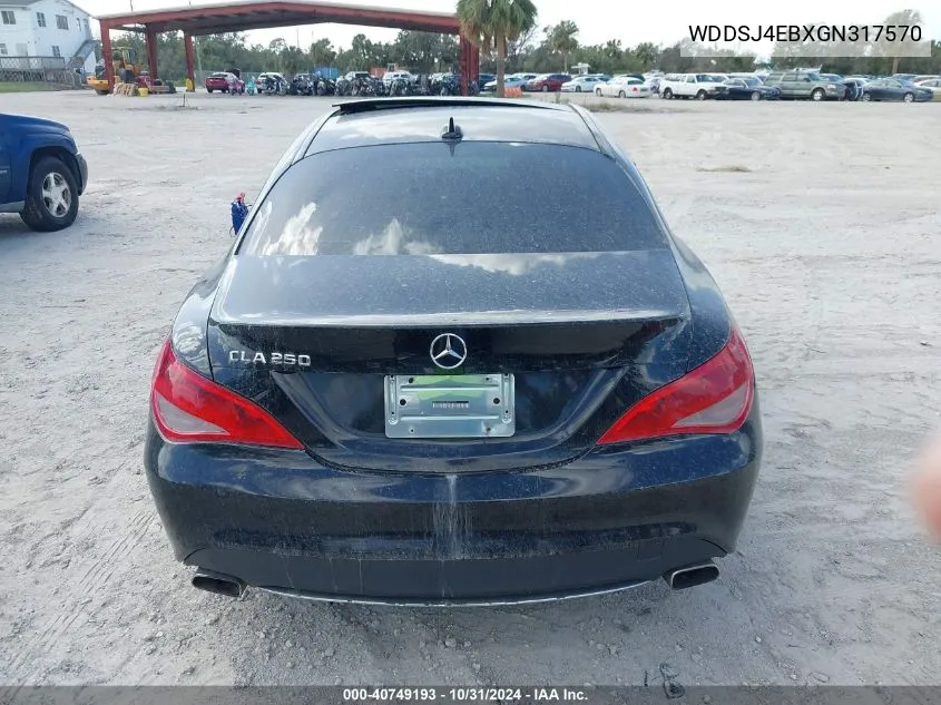 2016 Mercedes-Benz Cla 250 VIN: WDDSJ4EBXGN317570 Lot: 40749193