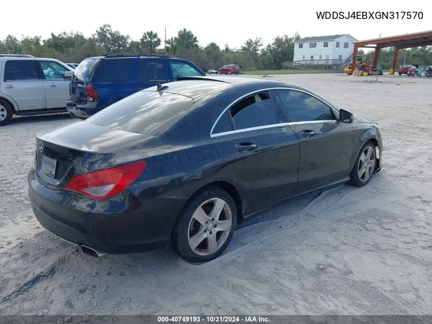 2016 Mercedes-Benz Cla 250 VIN: WDDSJ4EBXGN317570 Lot: 40749193