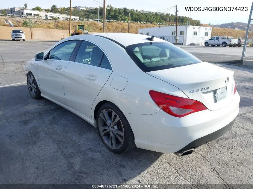 2016 Mercedes-Benz Cla 250 4Matic VIN: WDDSJ4GB0GN374423 Lot: 40776721