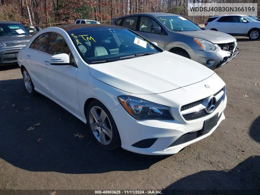 2016 Mercedes-Benz Cla 250 4Matic VIN: WDDSJ4GB3GN366199 Lot: 40803629