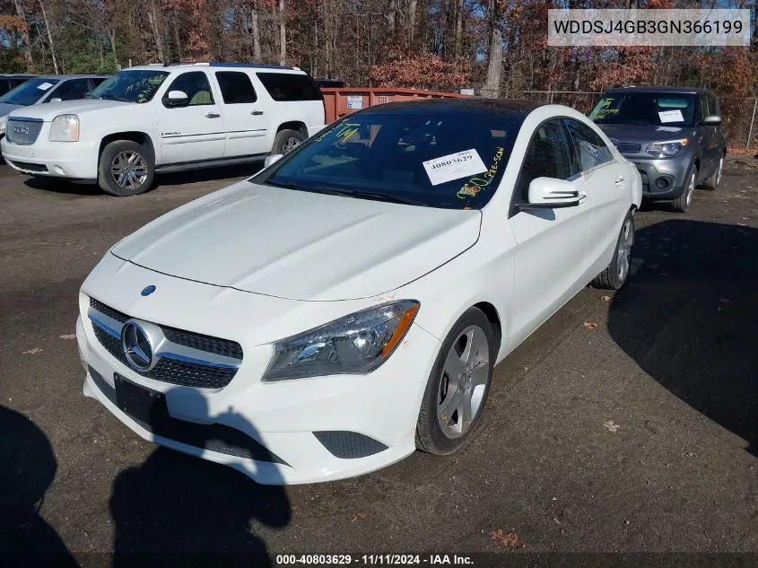 2016 Mercedes-Benz Cla 250 4Matic VIN: WDDSJ4GB3GN366199 Lot: 40803629